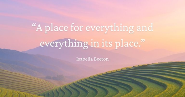 A place for everything and everything in its place