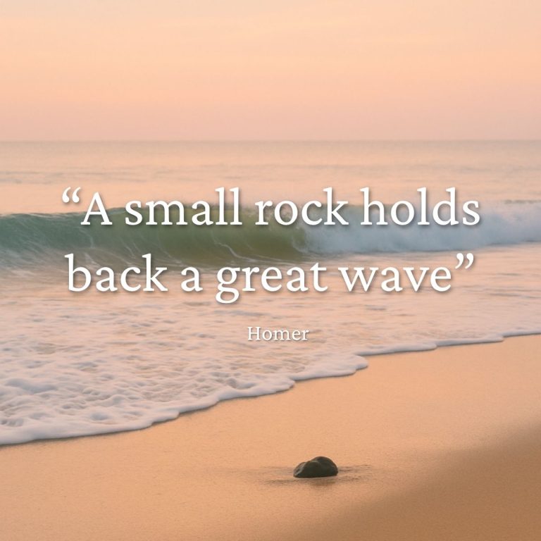 “A small rock holds back a great wave” Homer quote