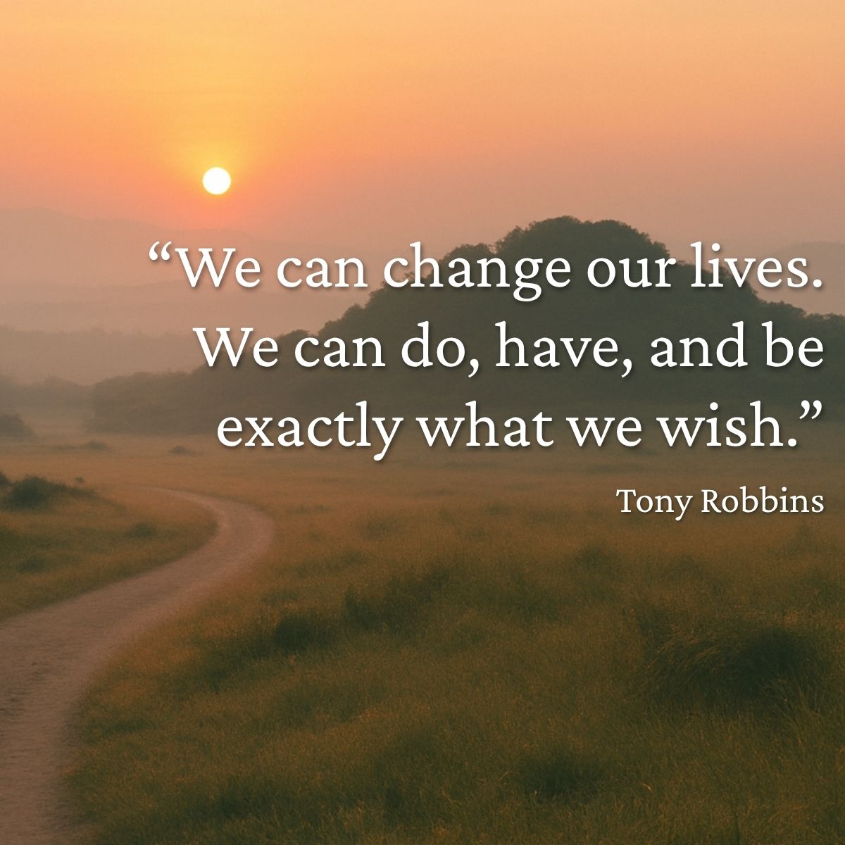 "We can change our lives. We can do, have, and be exactly what we wish." Tony Robbins quote