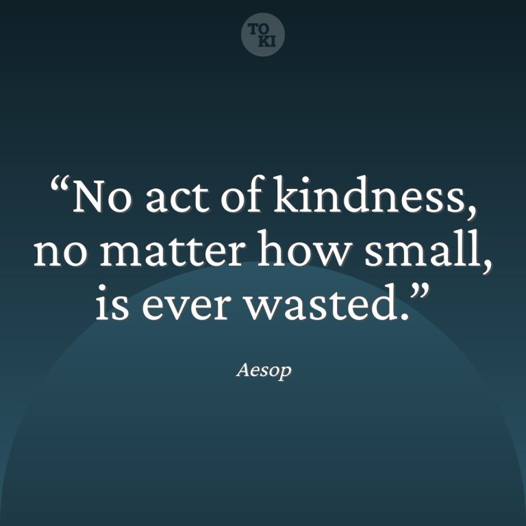 No act of kindness, no matter how small, is ever wasted. - Aesop Quote