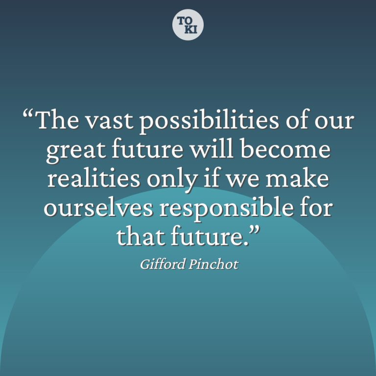 The vast possibilities of our great future will become realities only if we make ourselves responsible for that future. - Gifford Pinchot Quote