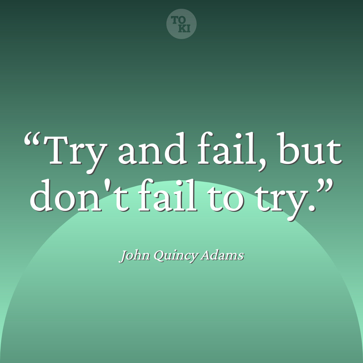 Try and fail, but don't fail to try. - John Quincy Adams Quote