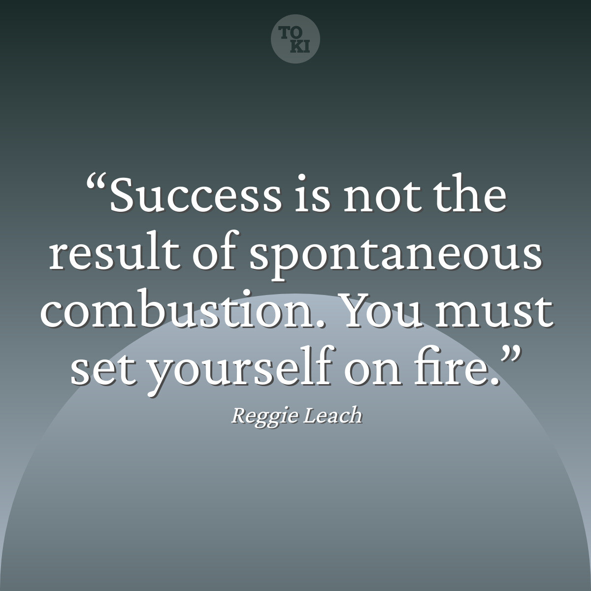 Success is not the result of spontaneous combustion. You must set yourself on fire. - Reggie Leach Quote