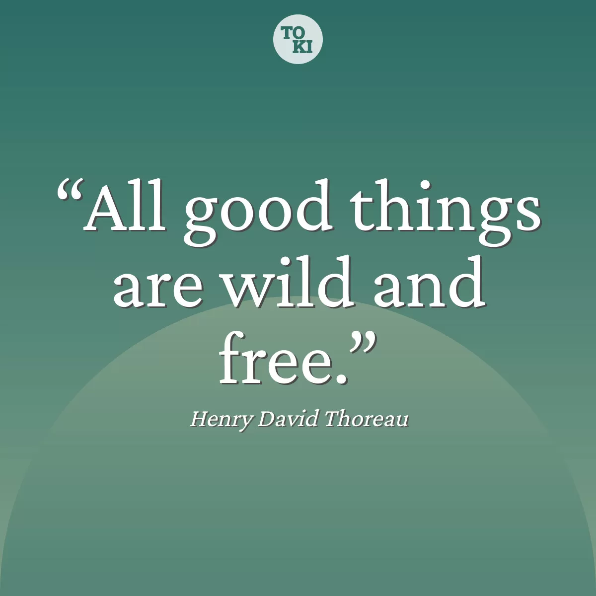 All good things are wild and free. - Henry David Thoreau Quote